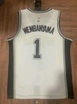 NBA 1 Wembanyama San Antonio Spurs Maillot blanc brodé